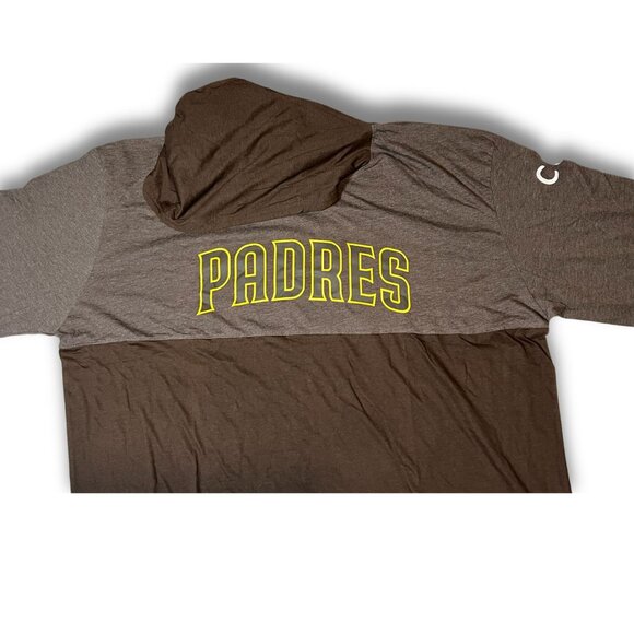 San Diego Padres Pull Up Hoodie 2XL Gray & Brown 60% Cotton 40% Polyester Adult - Picture 4 of 6